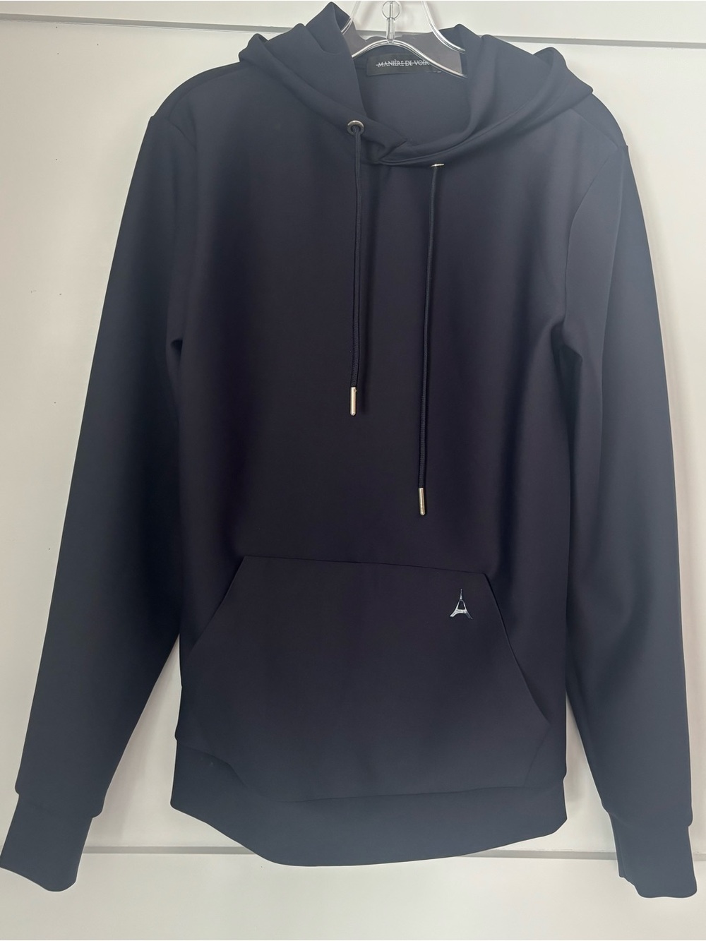 Manière De Voir Navy Hooded Sweatshirt with Metal Eyelets new without tags